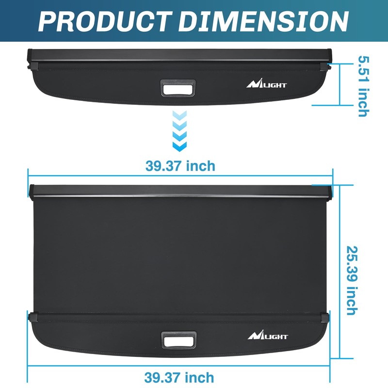 Nilight Trunk Cargo Cover for Nissan Kicks 2018 2019 2020