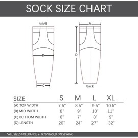 CHKEYS Hockey Sock Professional Ice Hockey National Team Training Socks for Junior To Senior Youth Adult, Nst02-navy, X-Large