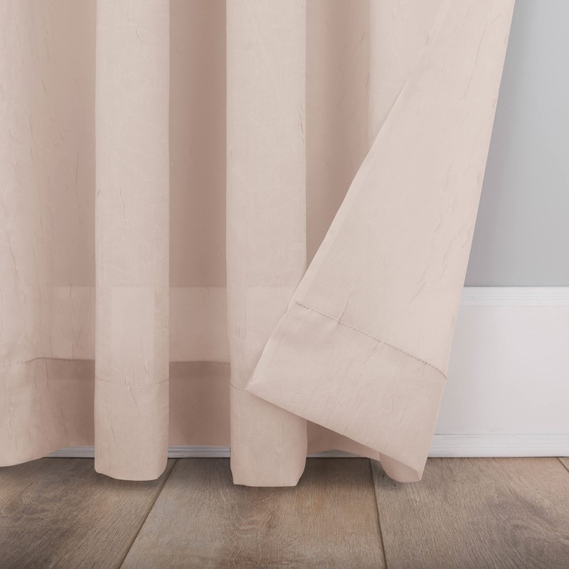 No. 918 Erica Crushed Sheer Voile Rod Pocket Curtain Panel,