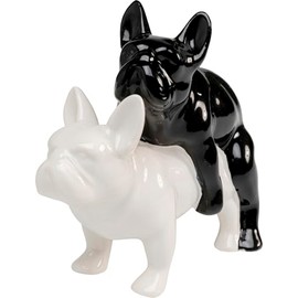 Kare Design Decorative Figure Love Dogs, Black/White, Decorative Object, Home Accessories, Dogs, Animal Motif, Living Room, Hallway, 17 x 11 x 20 cm (H x W x D)