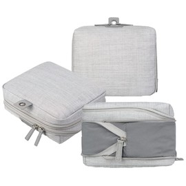 Nordace Travel Packing Organizers Set for Men and Women - 2x Packing Cubes & 1x Wash Pouch - Durable & Water Resistant (Light Gray)