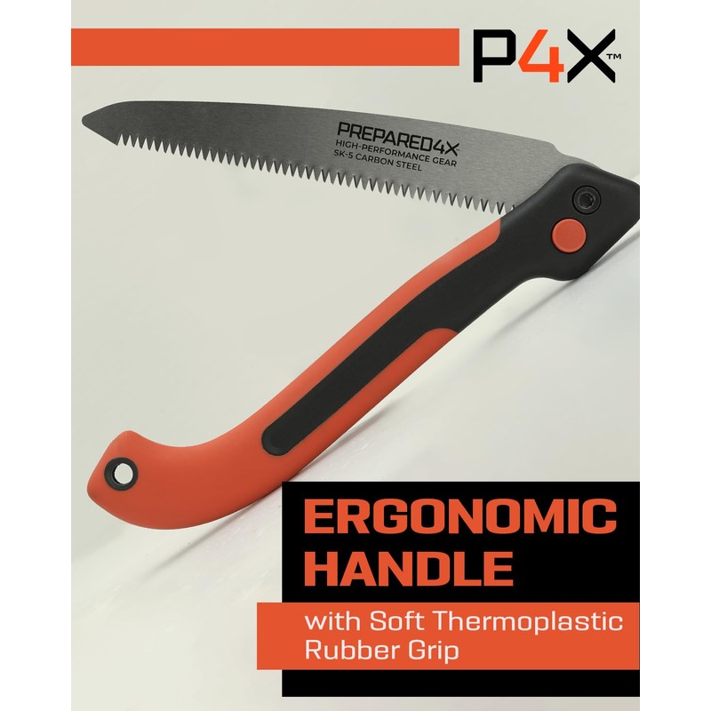 Prepared4X Folding Saw - 8.5" Camping Saw for wood cutting