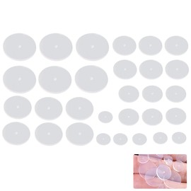 RAMGLYO 36pcs Anti Game Disc No Pull Piercing Disc Game Meat Piercing Game Plate Earring Backs (Mixed Size)