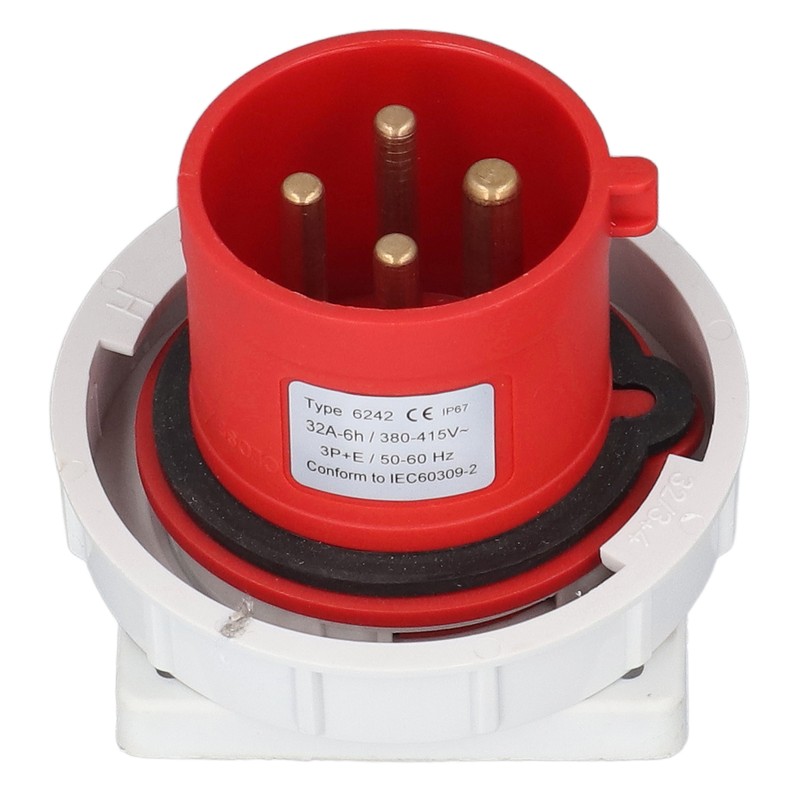 Waterproof Industrial Socket Nylon Brass 4 Pin Aviation Power Connector