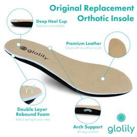 Glolily Insoles Women's Replacement Shoe Insoles - Leather, Size 9.5 M