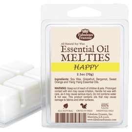 Fabulous Frannie Happy Pure & Natural Soy Candle Meltie/Tart/Melts Made with Pure Bergamot, Grapefruit and Ylang Ylang Essential Oils 2.5oz