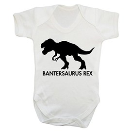 Bantersaurus Rex Baby Vest Bodysuit Babygrow Boys Girls Unisex White