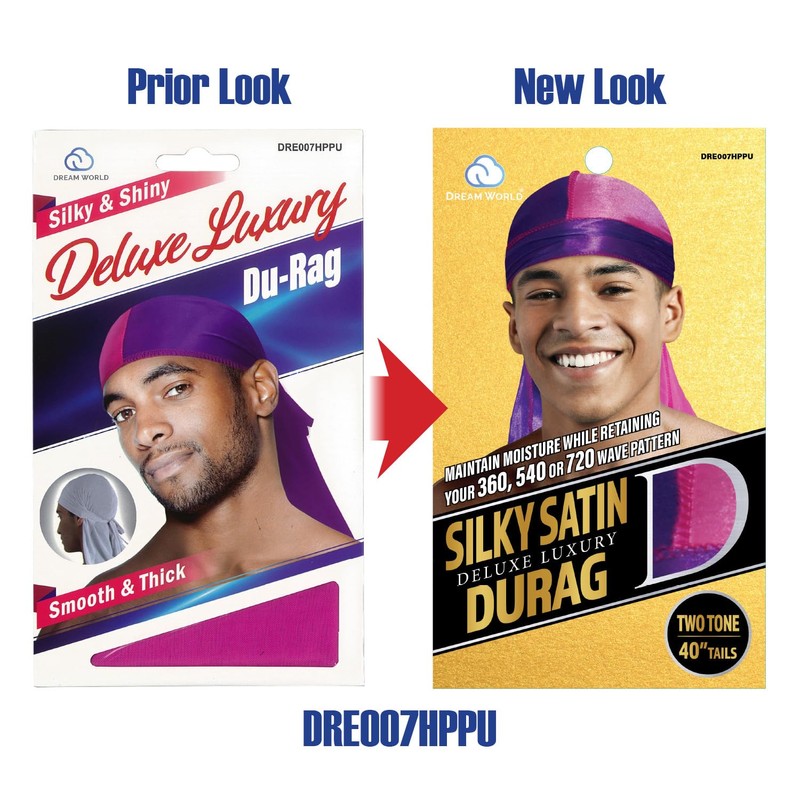 Dream World Silky & Shiny Deluxe Luxury Du-Rag Two Tone