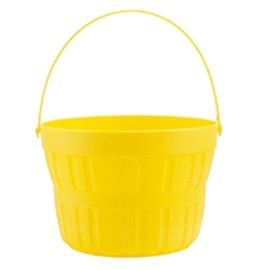 Easter Baskets, Buckets, Accessories - Easter Re-Useable Plastic Treat Bucket Gift Basket Ideal for Egg Hunt (Yellow)