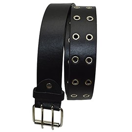 flevado Double 2 Hole Belt in Various Colours Double Hole Rivet Belt, black