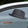 Grey Cigar Fedora Hat Window Decal - Funny Sticker for Car