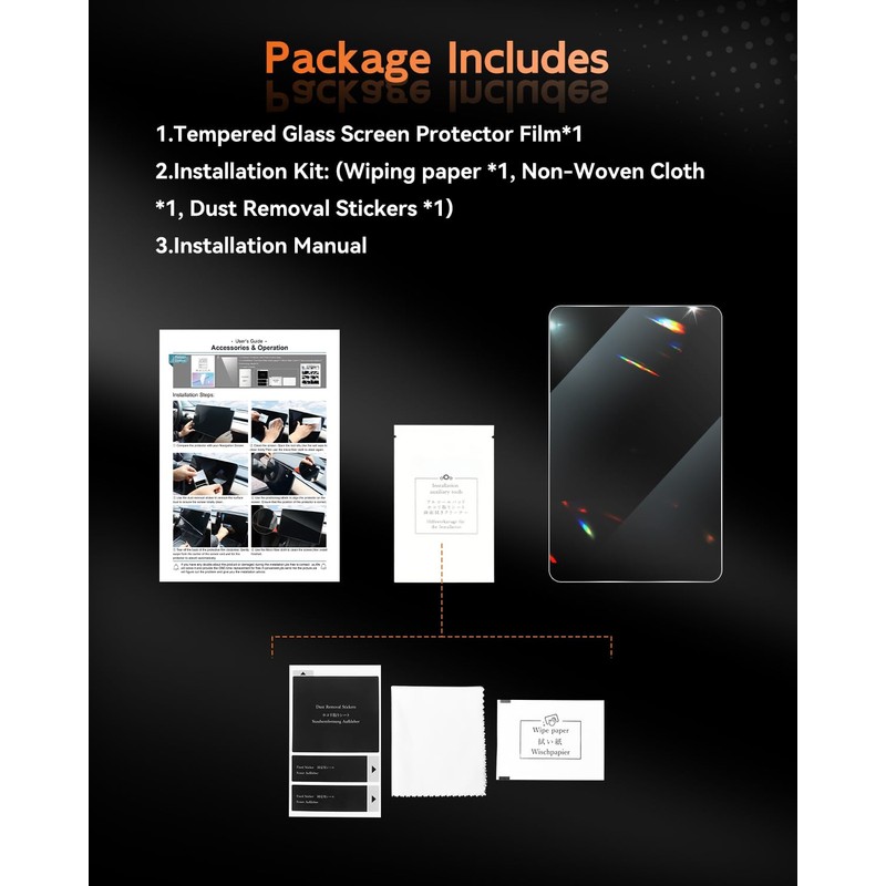CDEFG Tempered Glass for 2025 VW Taos Screen Protector, 8