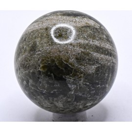 46mm 175g Rich Green Vesuvianite Sphere Polished Natural Sparkling Collectible Gemstone Crystal Mineral Ball - India + Stand