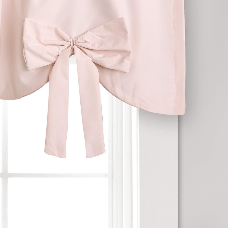 Lush Decor, Blush Melody Bow Window Curtain Valance, 18" x