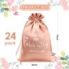 24 Packs Thank You Satin Gift Bags 5x7" Pink Drawstring