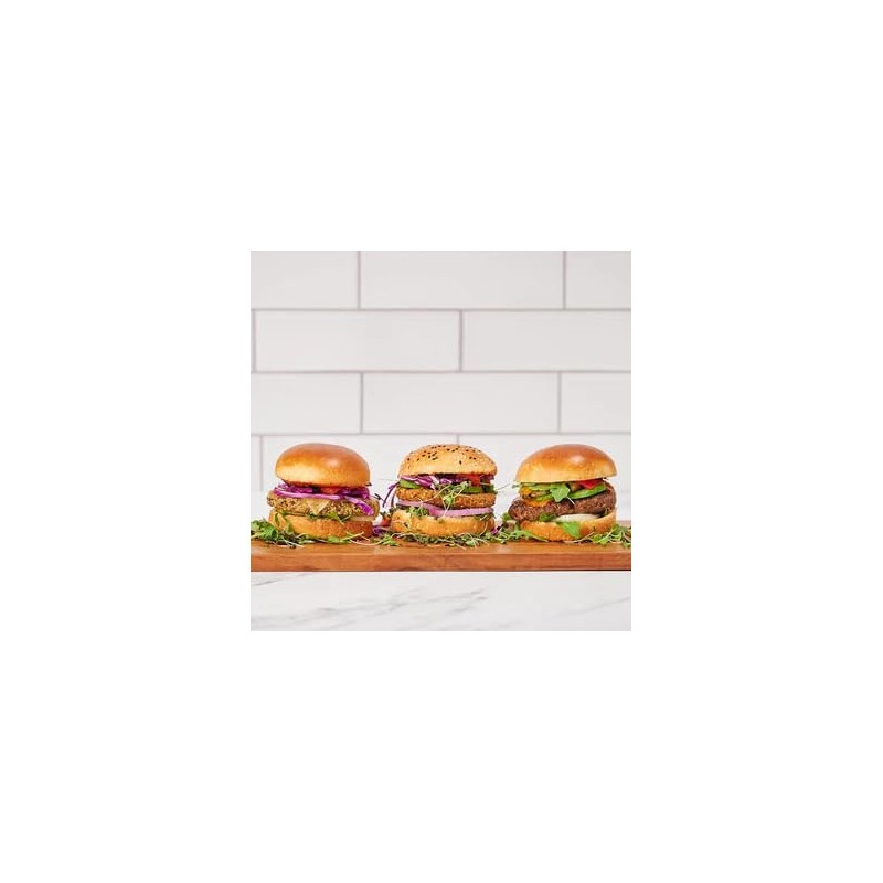 Bakerly, The Brioche Pre-Sliced Burger Buns With Tuxedo Sesame Seeds,