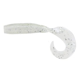 Yamamoto Gary Single Tail Grub 4", Blue Pearl w/ large silver