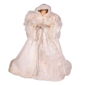 UL 10-Light 14-Inch White Angel Tree Topper