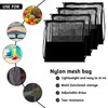 WANGCL 4 Piece Mesh Drawstring Bag, Adjustable Stripe Backpack, Sports