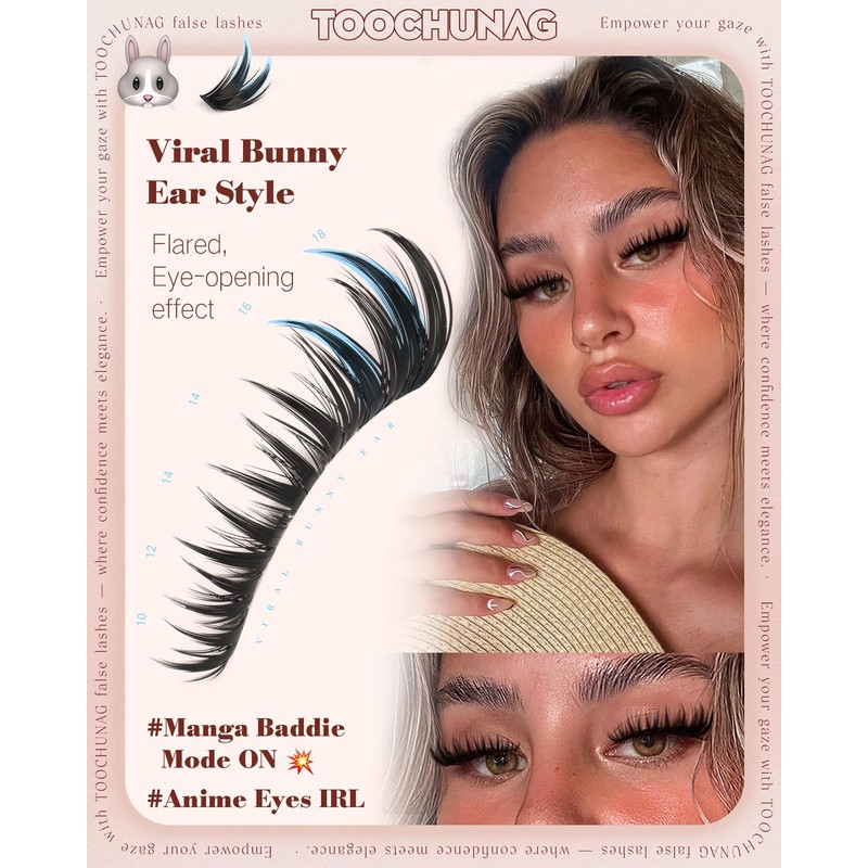 Manga Lash Clusters Bunny Cluster Eyelash Extensions 10-18mm Fairy Spiky