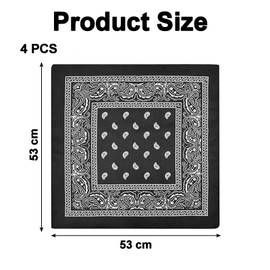 Pack of 4 Bandana, Men's Bandana, Bandana, Women, Multifunctional Headscarf for Men and Women with Original Paisley Pattern, Headwear Bandana, Head Scarf, Wrist Head Biker, red