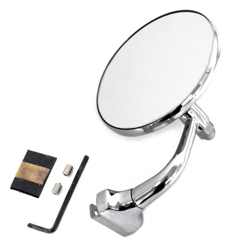 Peep Mirror 4 Inch With Curved Arm Driver Side Or