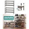 viewcare Shoe Rack for Closet, 3-Tier Bamboo Wood Shoe Racks,