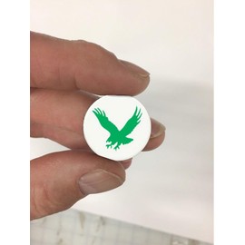Flying Eagle Award Decals for Football Helmets, Baseball, Softball, Hockey Lacrosse Thick mil Vinyl 1-1/8" Diameter (100 Decals) (Kelly Green on White)