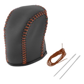 HEROFFIX 1 Set Gear Shift Knob Cover for Acura TL 2009-2014 Stick Shifting Handle Protector Black Brown Faux Leather