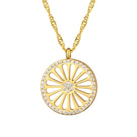 d'origine Roma Rad Crest Chain, Romani Flag Chain, Roma Wheel Chain, Romani Jewellery, Romani Crest Jewellery for Women, Brass