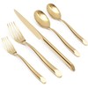 Gold 20-Piece Silverware Set with Handle, Stainless Steel Flatware Set,