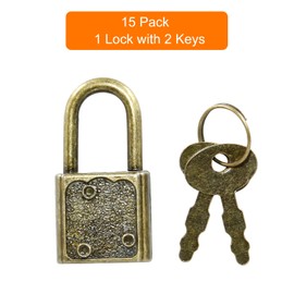 Luomorgo 15 Pcs Antique Bronze Padlock, Vintage Padlocks Retro Metal Lock and Key, Mini Antique Diary Lock for Small Chest, Box, Notebook, Luggage
