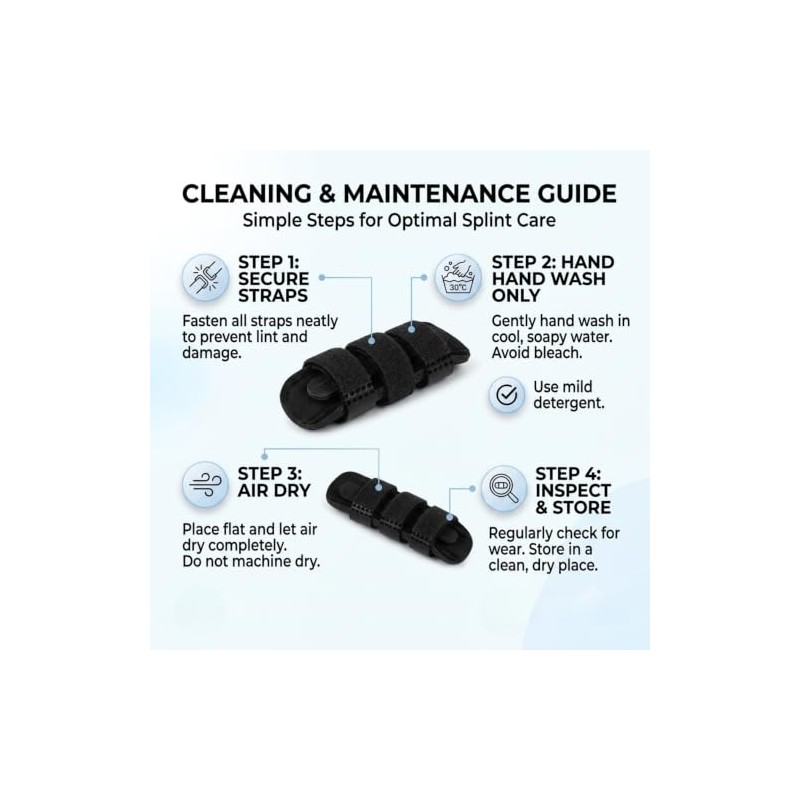 Finger Splint 3 Pack, Aluminium Finger Straightener & Immobiliser, Adjustable
