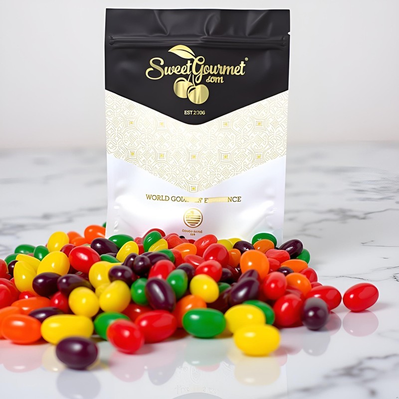 SweetGourmet Jumbo-Sized Assorted Jelly Beans, 6 Fruit Flavors Bulk Candy,