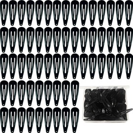 100Pcs Snap Hair Clips, NIANAN 7CM Black Hair Barrettes Clips Metal BB Hairpins Non-Slip Snap Clips with Storage Box Hair Accessory for Kids, Teens, Girls and Women