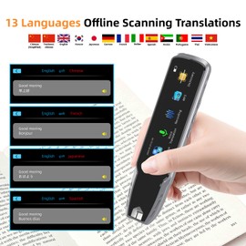 Translation Scanning Pen, 112 Languages Translator Pen, Text to Speech Reader Pen, Pen Scanner for Language Learners Business Travel (Steel Gray)