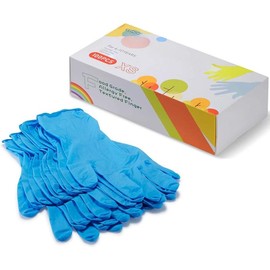 Kids Gloves Disposable for 4-10 Years - Latex and Powder Free Festival Preparation  Crafting Painting Gardening - Color: Blue