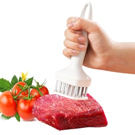 SensaBliss Meat Tenderizer, Meat Tenderizer, 24 Blades, Stainless Steel, Makes Meat Softer, Meat Puncher, Meat Press, Useful Kitchen Goods, Beef, Chicken, Pork, Meat Presser, Cooking Meat, Needle