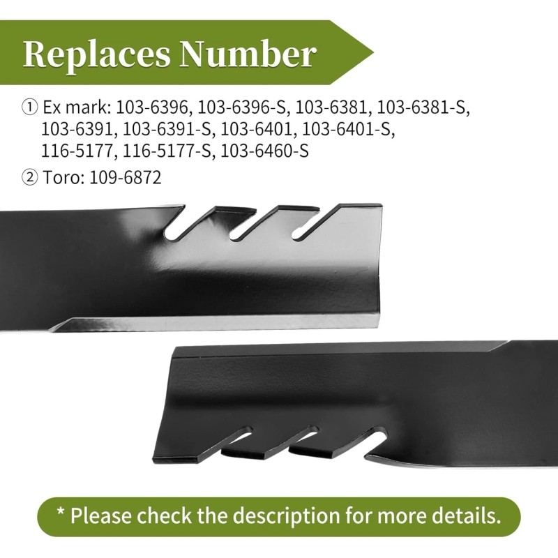 For Toro Mulching Gator Blades for 48" Deck 103-6401 103-6381