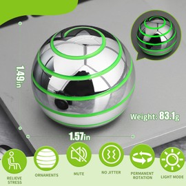 Kinetic Spinning Metal Fidget Spinner Toy for Kids Adults, Stress Relief Fidget Gyro Ball Toy Grow in the Dark for Desk, Gifts Decoration Pirze Party Favors(Sliver)