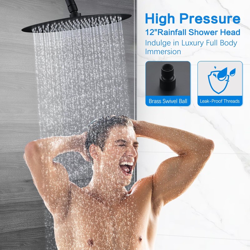 Replacement for Moen Shower Faucet Trim Kit, 12" Rainfall Showerhead,