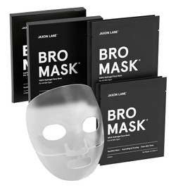 JAXON LANE BRO MASK Premium Korean Face Mask for Men (4 x 4 Pack) - Anti Aging Sheet Masks w/Hydrogel, Vitamin C, Hydrolyzed Collagen, & Hyaluronic Acid - Perfect Skin Care for Men