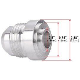 Podavelle 8AN Male Weld On Fitting Bung Adapter for Fuel Oil Hose Tank Aluminum, Pack of 2