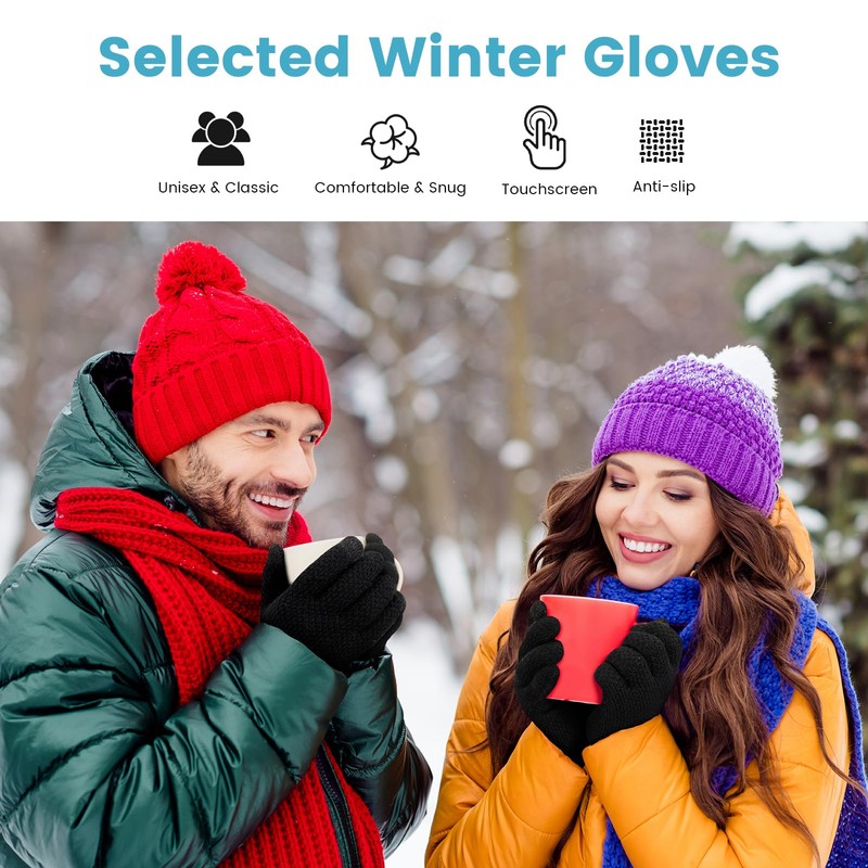 Ymomode Winter Gloves for Men - Women Upgraded Touch Screen