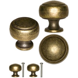 Fuxxer® 2 x Antique Furniture Handles, Drawer Knobs, Knob, Bronze, 26 x 24 mm, Set of 2