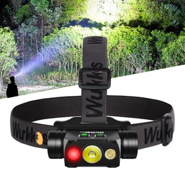 Wurkkos HD50 4000 Lumens LED Headlamp with Red Light,90CRI 5000K 6-Light Modes Magnetic Head Light with Double Electronic Switch,IP67 Waterproof Head Lamp Adjustable Headstrap for Camping Repairing