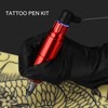 Tattoo Machine Kit Red Motor Pen LED 2 Channel Output