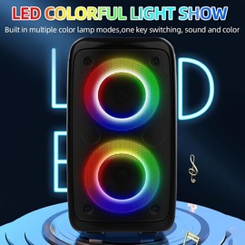 Portable Bluetooth Speaker,Karaoke Machine for Adults and Kids,Portable Bluetooth Speaker with 1 Wired Mic,Rechargeable Powered Dj/PA Speaker System with TF Card,AUX in,REC,TWS for Birthday Party