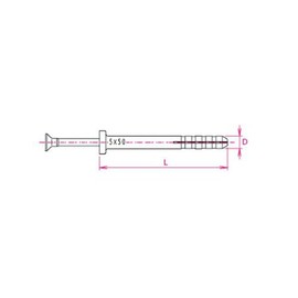Sanko Techno All-Plug SPS Hammer Only Hit It; Thickness: 0.2 inch (6 mm) Length: 2.0 inches (50 mm); Contents: Approx. 100 Pieces (54-521)