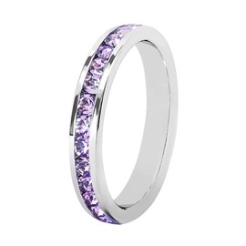 Muse Art Design Round Eternity Band Ring (Channel Set) with Crystal Birthstone